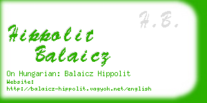 hippolit balaicz business card